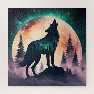 Quebra-cabeça Le loup de la pleine lune