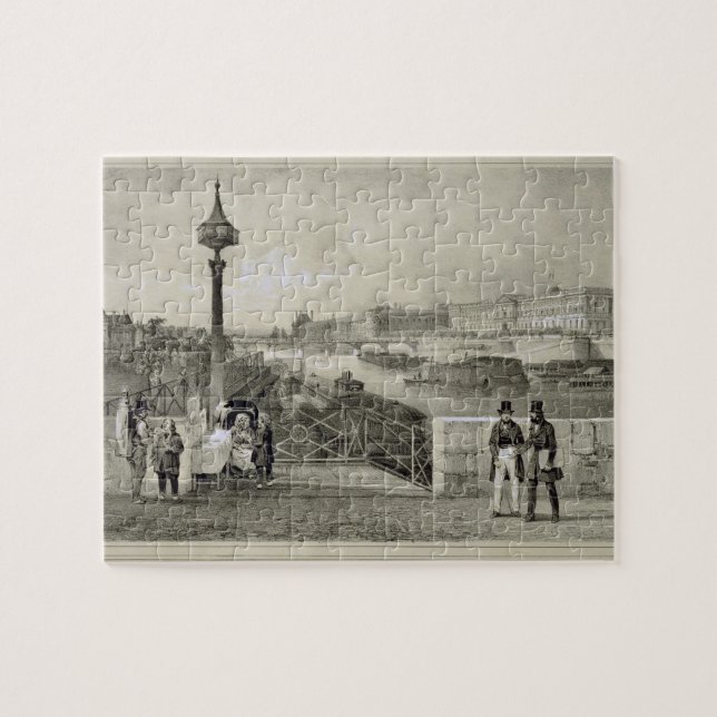 Quebra-cabeça Le Louvre, gravado por Auguste Bry (gravura) (Horizontal)