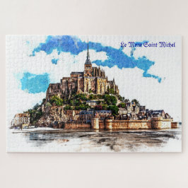 Quebra-cabeça Le Mont Santo Michel na Normandia, França.