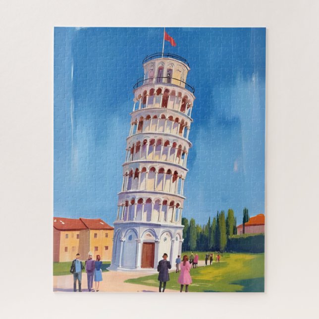 Quebra-cabeça Leaning Tower of Pisa Italy Painting (Vertical)
