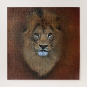 Quebra-cabeça Leão Africano em Arte Animal Pastel contemporâne