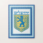 Quebra-cabeça Leão de Judah Emblem Jerusalém Hebraico<br><div class="desc">quebra-cabeça de quebra-cabeça de 11" x 14" com uma imagem de um emblema de Leão azul e amarelo de Judah em branco e uma grande borda azul,  turquesa e branca. Veja toda a coleção de Quebra-cabeça Hanukkah na categoria HOME na seção HOLIDAYS.</div>