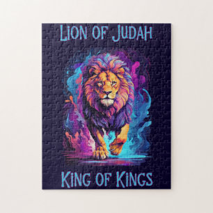 Quebra-cabeça Leão de Judah Faith Jesus Presente Cristão
