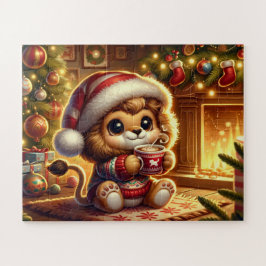 Quebra-cabeça Leão de Natal Bonito