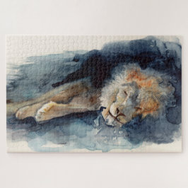 Quebra-cabeça leão dormindo