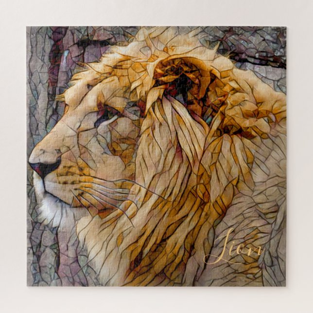 Quebra-cabeça Leão [quebra-cabeça de serra quadrada] (Vertical)