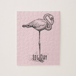Quebra-cabeça Leg Day Elegant Flamingo Fun Fitness