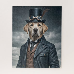 Quebra-cabeça Legal Elegante Victoriana Steampunk Labrador Dog A