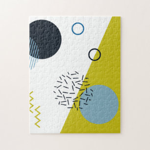 Quebra-cabeça Legal, na moda, moderno, geométrico azul verde de