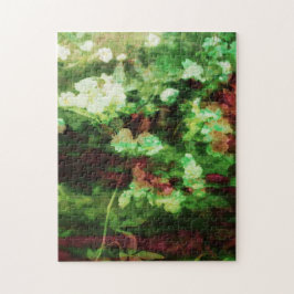 Quebra-cabeça Legal padrão de arte verde-vermelha. Conceito de n