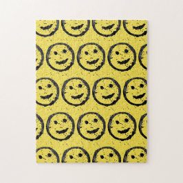 Quebra-cabeça Legal Sleep Happy Smiling padrão facial amarelo