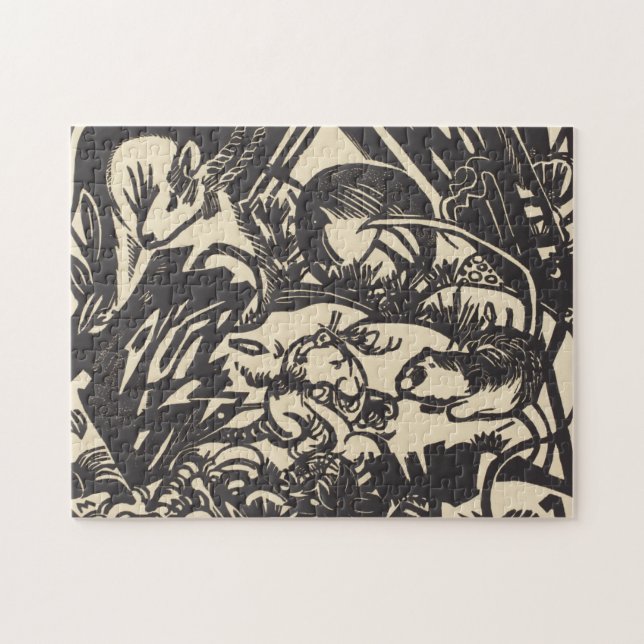 Quebra-cabeça Legenda animal Tierlegende de Franz Marc | (Horizontal)