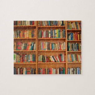 Quebra-cabeça Leitura do worm da biblioteca de livros da estante