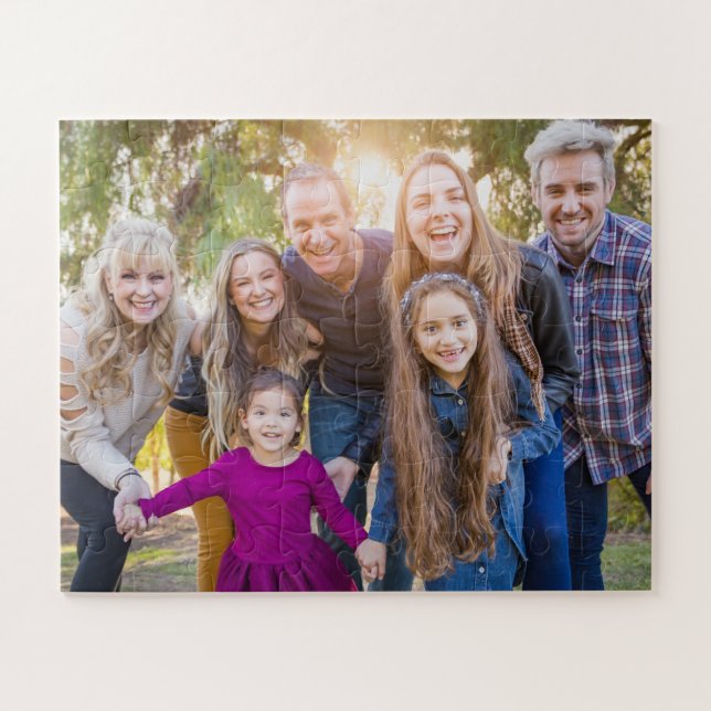 Quebra-cabeça Lembrança de Foto Personalizada da Família (Horizontal)