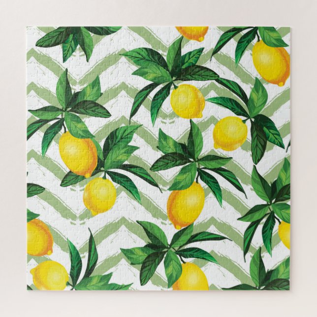 Quebra-cabeça Lemon zigzag: modelo desenhado à mão. (Vertical)