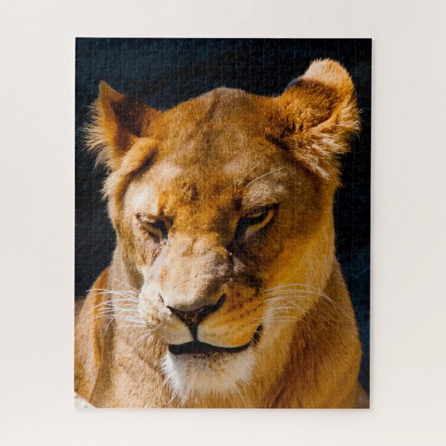 Quebra-cabeça Leoa Grandes Felinos. (Vertical)