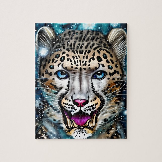 Quebra-cabeça Leopardo-da-neve Steampunk (Vertical)