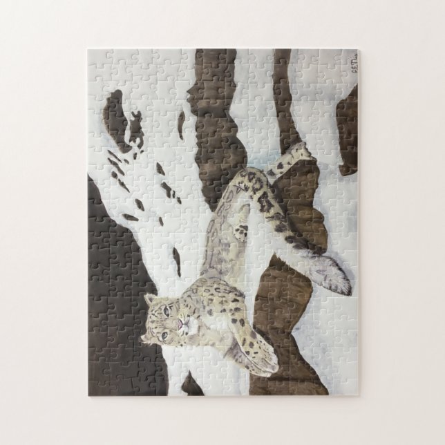 Quebra-cabeça Leopardo de neve (Vertical)