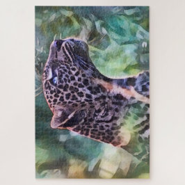 Quebra-cabeça Leopardo Em Uma Selva Solta