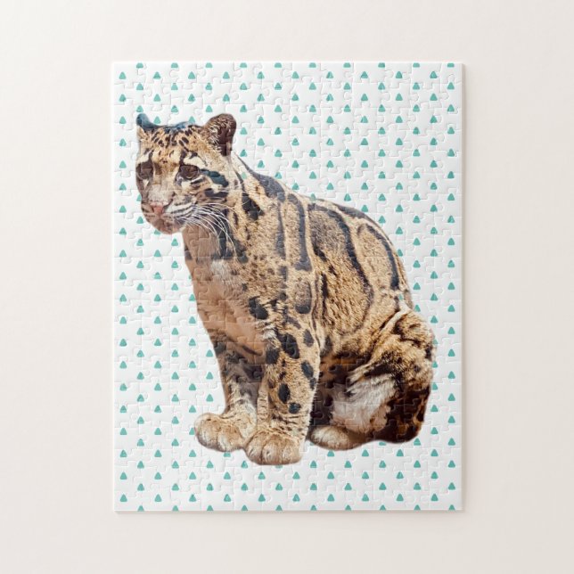 Quebra-cabeça leopardo nebuloso fotografia selva grande gato ani (Vertical)