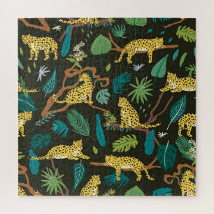 Quebra-cabeça Leopardos na Selva: Selvagem Vintage