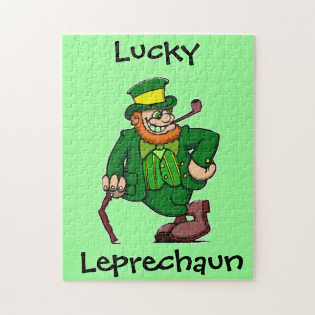 Quebra-cabeça Leprechaun irlandês feliz afortunado (Vertical)