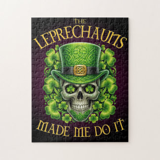 Quebra-cabeça Leprechauns Made Me Do It Skull St Patrics Day