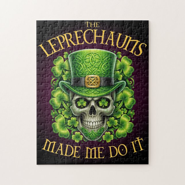 Quebra-cabeça Leprechauns Made Me Do It Skull St Patrics Day (Vertical)