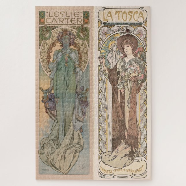 Quebra-cabeça Leslie Carter & La Tosca por Alphonse Mucha (Vertical)