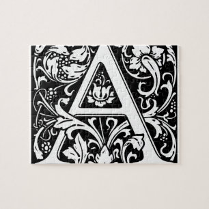 Quebra-cabeça Letra A Monograma Medieval Art Nouveau