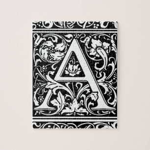 Quebra-cabeça Letra A Monograma Medieval Art Nouveau