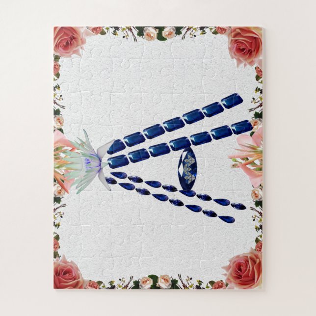 Quebra-cabeça Letra Inicial A, Monograma Moderno Na moda Trendên (Vertical)