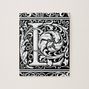 Quebra-cabeça Letra L Monograma Medieval Art Nouveau