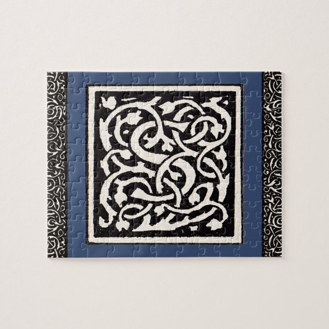 Quebra-cabeça Letra Vintage Monograma S Art Nouveau (Horizontal)