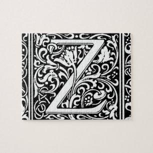 Quebra-cabeça Letra Z Monograma Medieval Art Nouveau