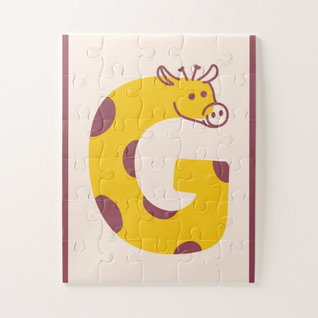 Quebra-cabeça Letter "G" Giraffe Alphabet Art (Vertical)