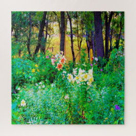 Quebra-cabeça Levantamento do Sol Brilhante com Lírios de Árvore