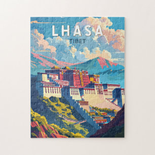 Quebra-cabeça Lhasa Tibet Viagem Art Vintage