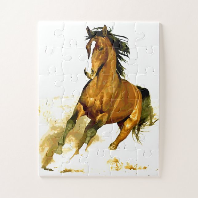 Quebra-cabeça Liberdade - Arte sobre Cavalos Correntes (Vertical)