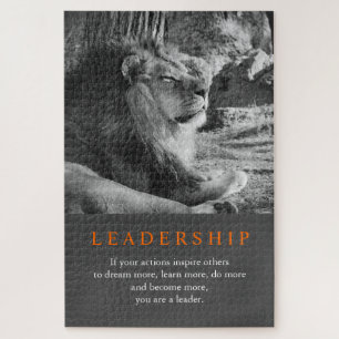Quebra-cabeça Liderança Motivacional Trendational Lion Black & W