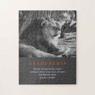 Quebra-cabeça Liderança Motivacional Trendational Lion Black & W