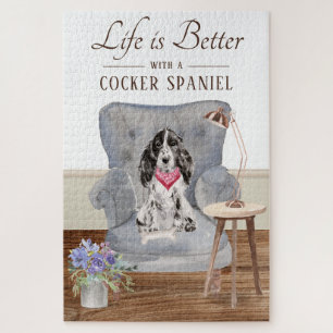 Quebra-cabeça Life Is With A Cocker Spaniel
