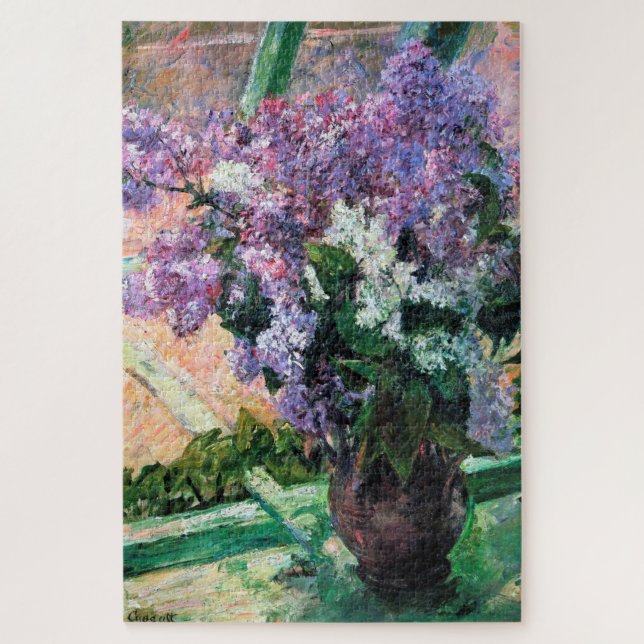 Quebra-cabeça Lilacs em uma janela, Mary Cassatt (Vertical)