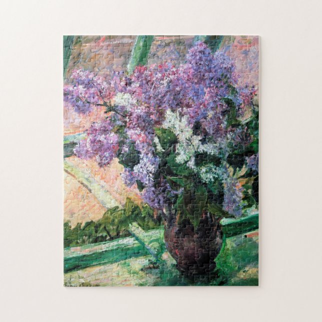 Quebra-cabeça Lilacs em uma janela, Mary Cassatt (Vertical)