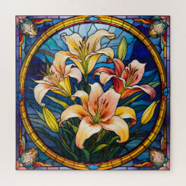 Quebra-cabeça Lilases de Vidro Pintado