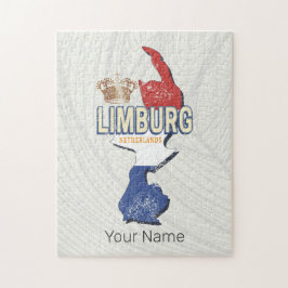 Quebra-cabeça Limburg Países Baixos Mapa neerlandês Vintage Souv