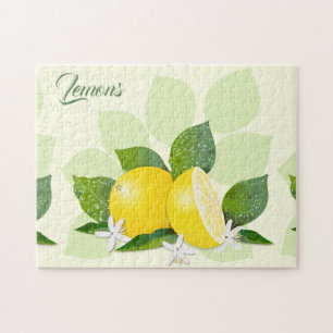 Quebra-cabeça Limões Citrus Fruta Jardim Botânico Floral
