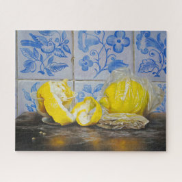 Quebra-cabeça Limões e Azulejos — Clássico Azul e Amarelo Still