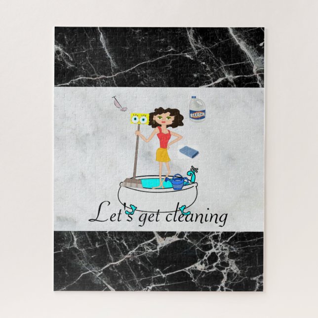 Quebra-cabeça Limpando Lady Marble Black (Vertical)