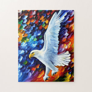 Quebra-cabeça Linda águia branca na Poster de pintura de voo